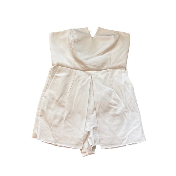 Topshop Pants - Topshop Romper Women White Strapless Notched Sweetheart Pleated SIZE 6